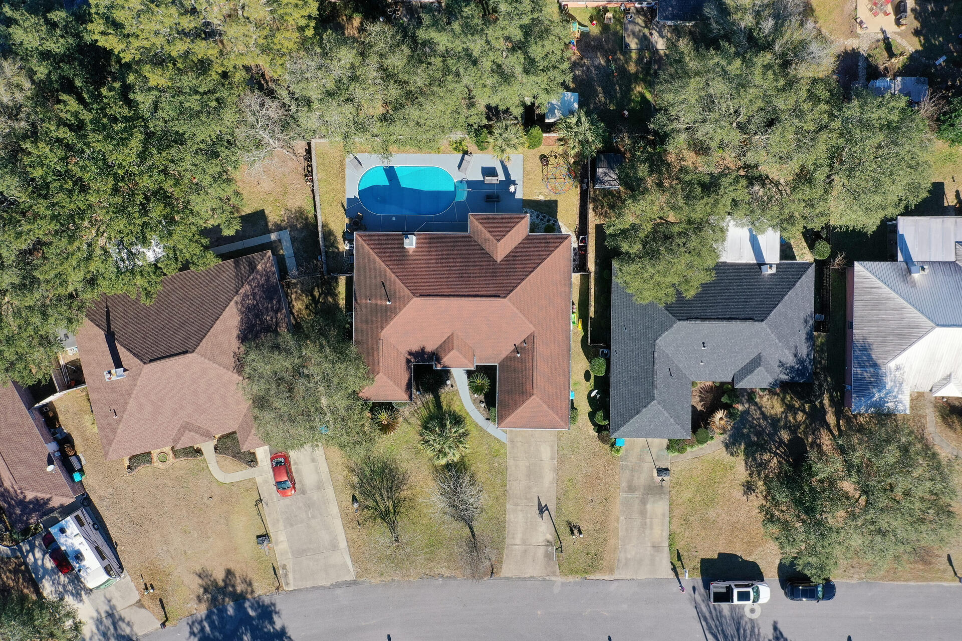 606 Risen Star Drive Crestview, FL 32539 - Photo 37 of 37 an aerial view of a house with a yard