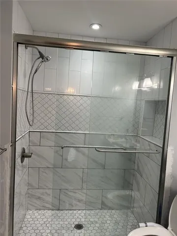 a bathroom with a shower