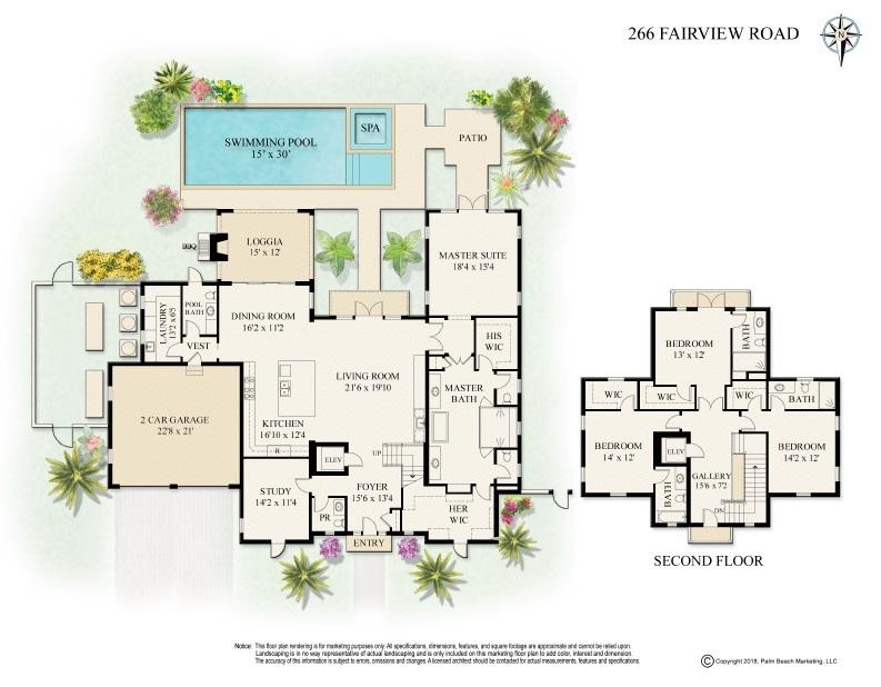 266 Fairview Road Palm Beach, FL 33480 - Photo 40 of 40 Floor Plan
