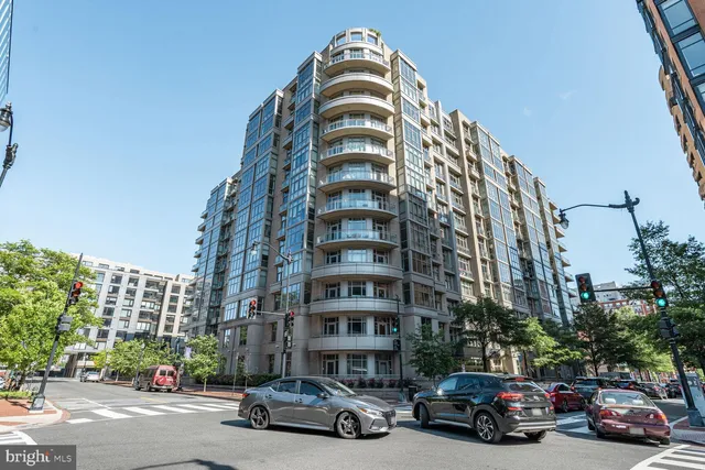 front view of a building and a street