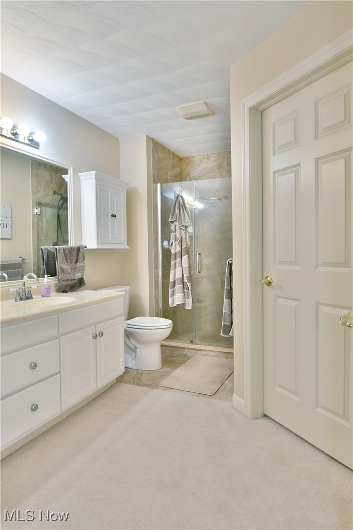 159 Mathews Road, Unit B Youngstown, OH 44512 - Photo 27 of 50 Bathroom with a shower with shower door, vanity, and toilet