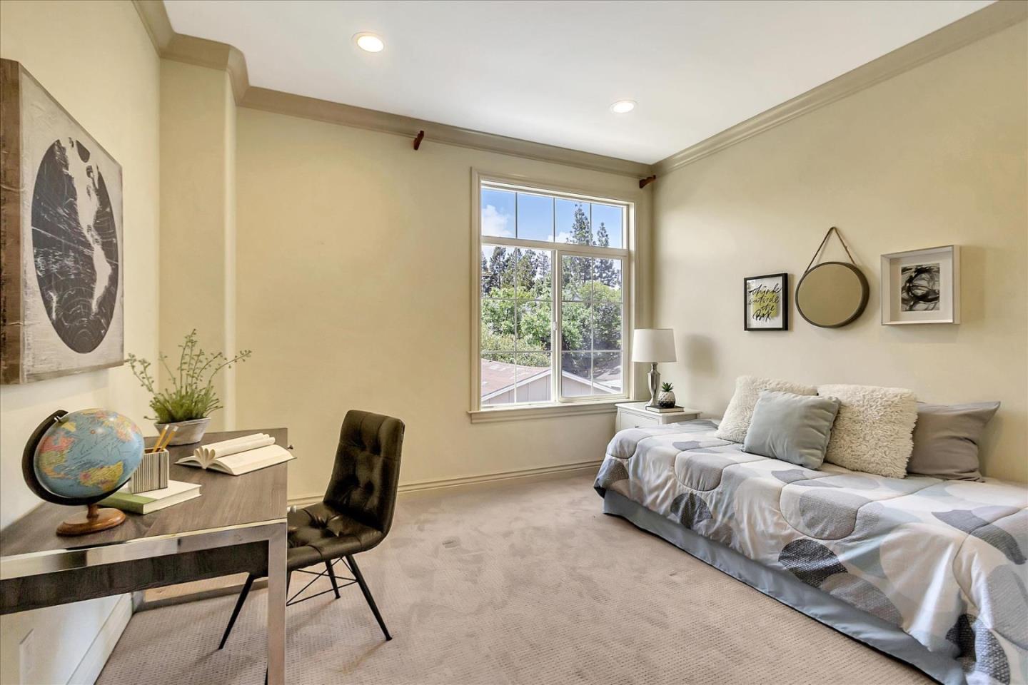 184 Redding Road Campbell, CA 95008 - Photo 14 of 34 a bedroom with a bed a mirror and a window