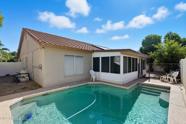 a view of a terrace with a garden