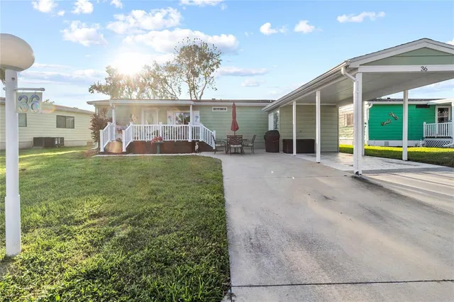 a view of a house with a backyard