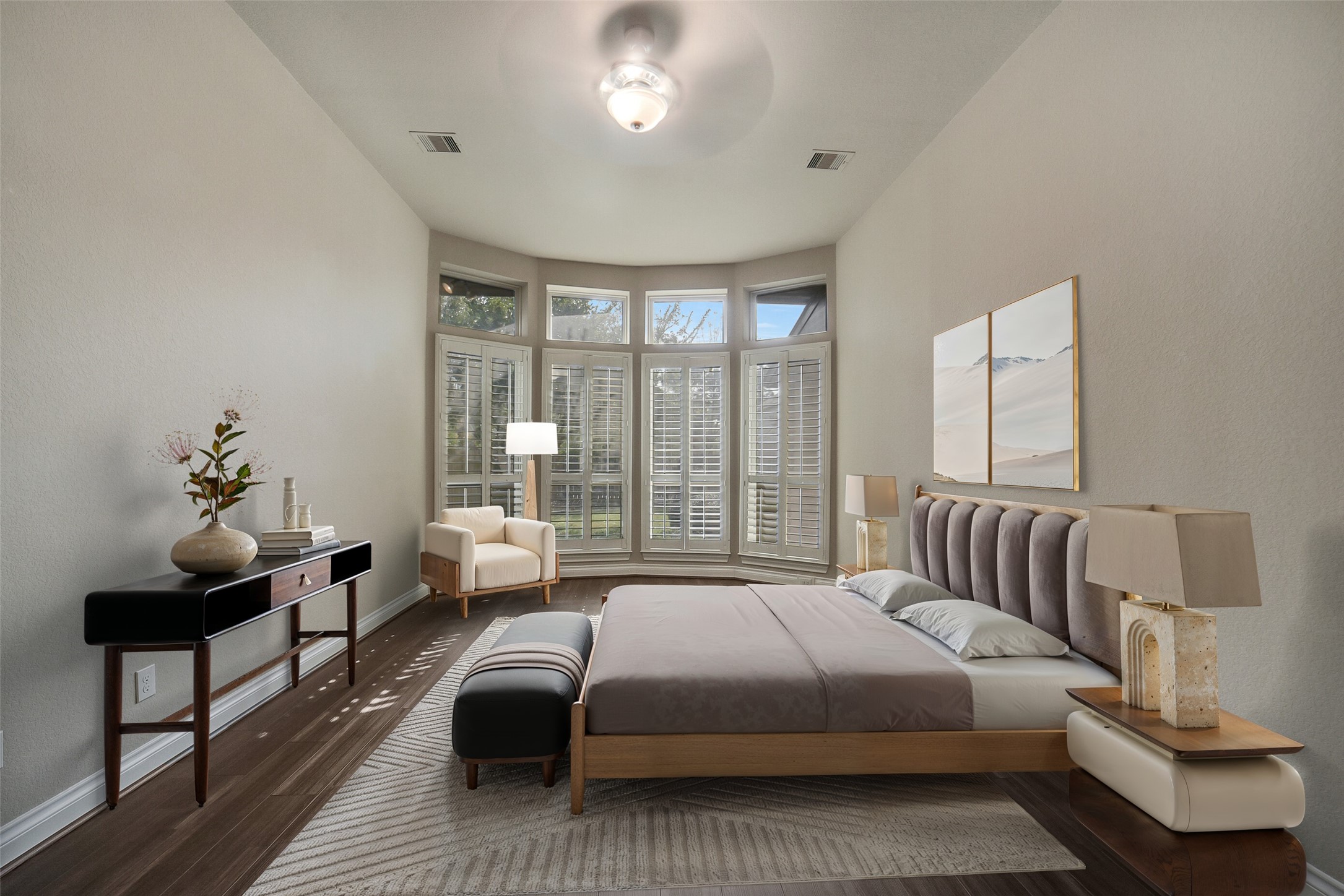 6413 Delta Crossing Court Rosenberg, TX 77471 - Photo 22 of 46 a bedroom with a bed and wooden floor