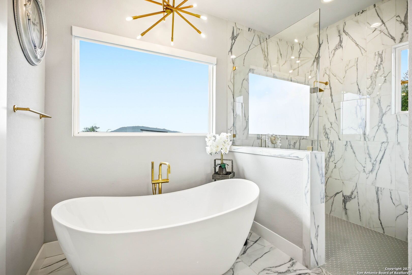 23315 Ebner Ridge San Antonio, TX 78255 - Photo 42 of 103 a white bath tub sitting next to a white sink and vanity
