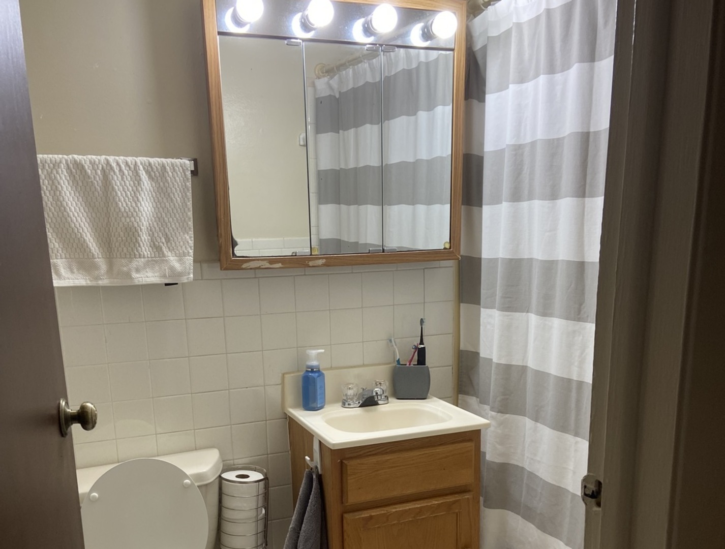 889 Trace Drive, Unit 210 Buffalo Grove, IL 60089 - Photo 9 of 9 a bathroom with a sink toilet and shower