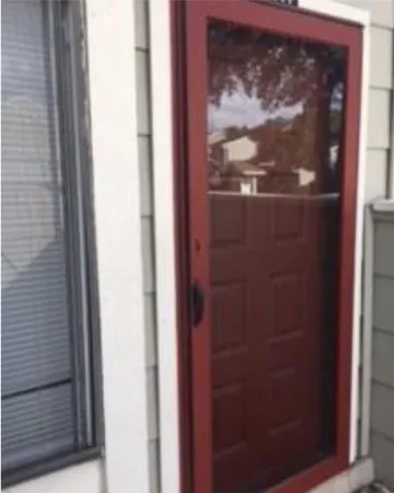 a view of a glass door