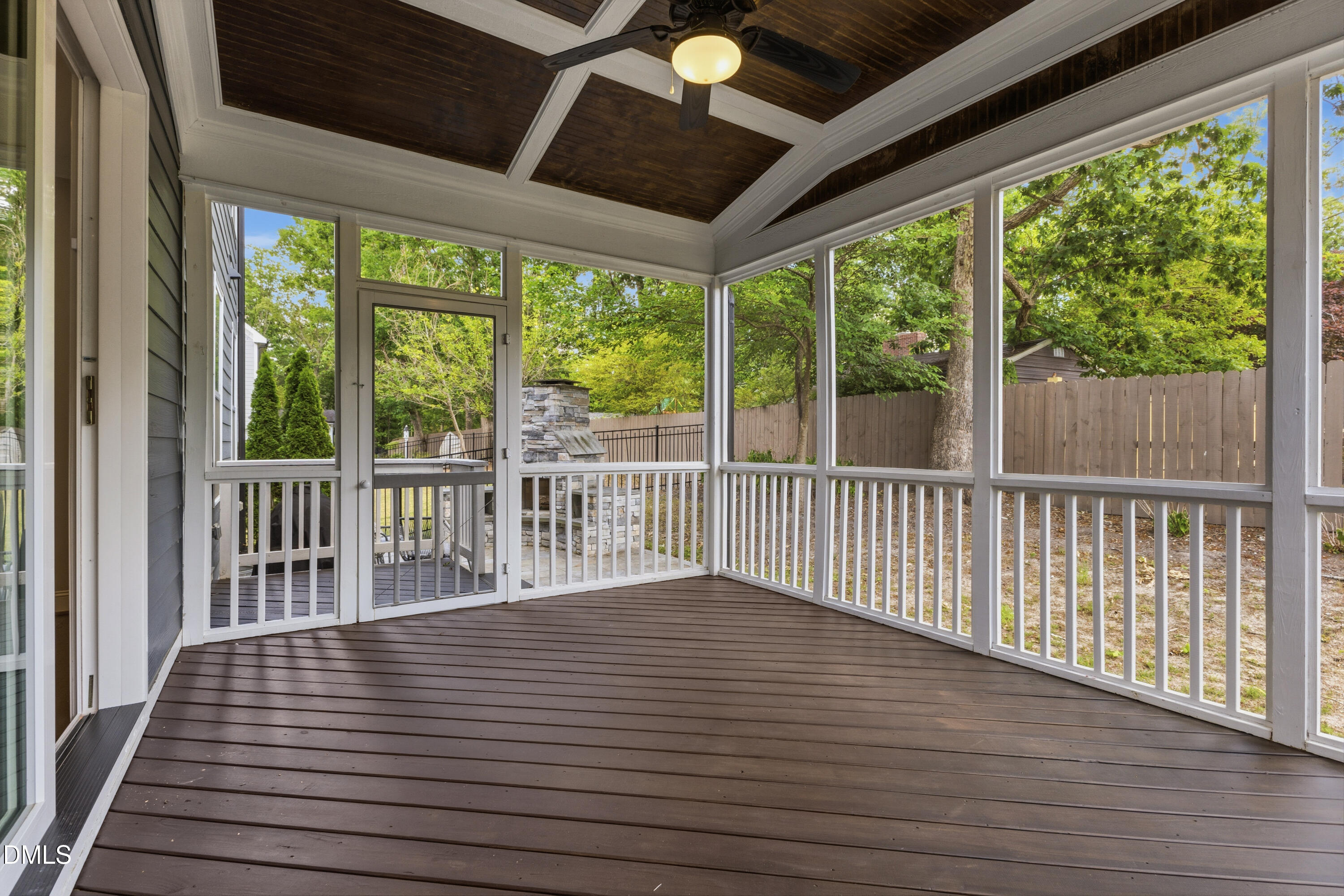 7421 Stonehenge Farm Lane Raleigh, NC 27613 - Photo 30 of 48 a view of a balcony with wooden floor