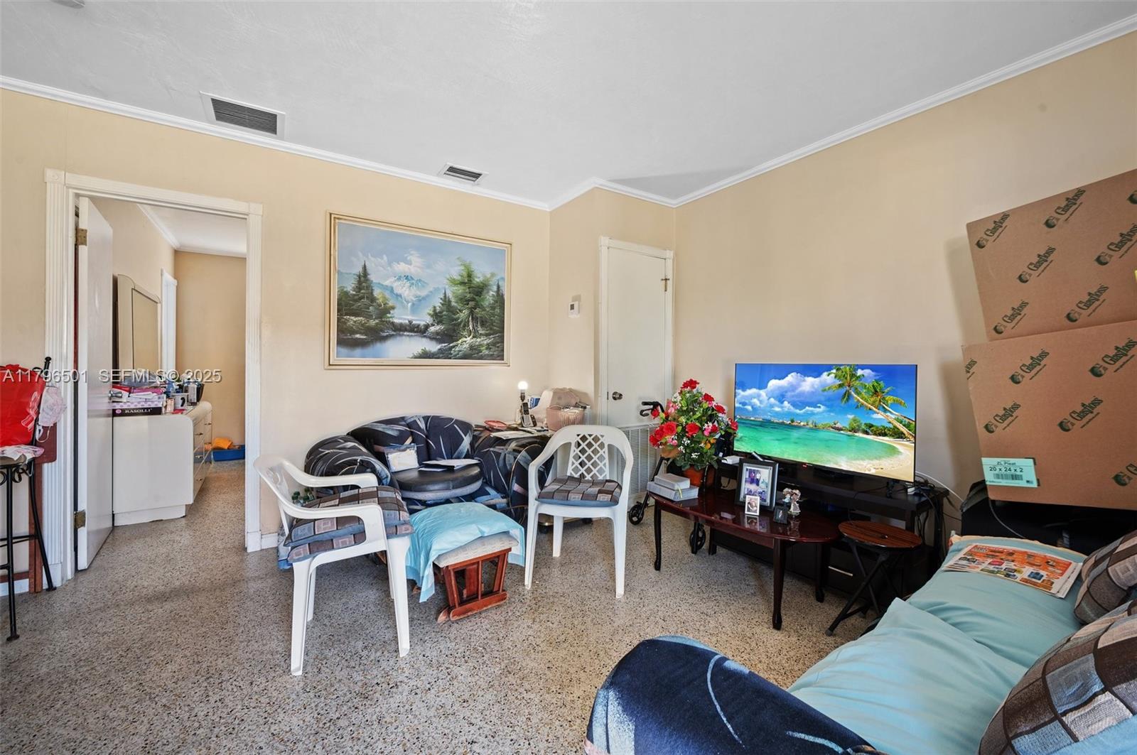 Hialeah Acres Hialeah, FL 33010 - Photo 27 of 55 a living room with furniture a rug and a flat screen tv
