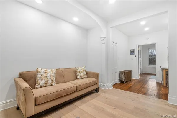 a living room with furniture and a couch