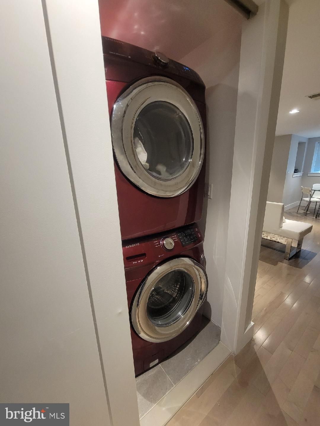 41 Q Street Northwest, Unit B Washington, DC 20001 - Photo 11 of 21 Compact laundry setup in modern space.
