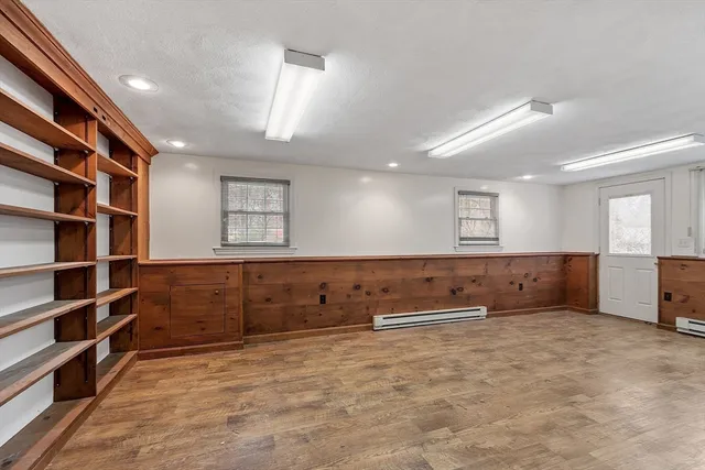 a view of room with cabinets