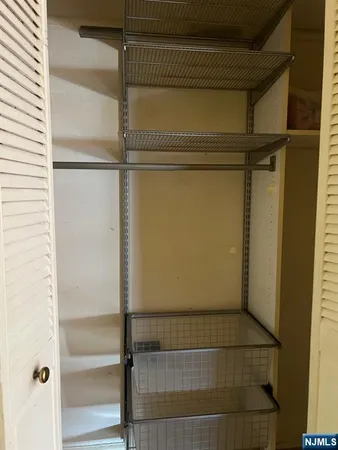 a view of a small space with a window