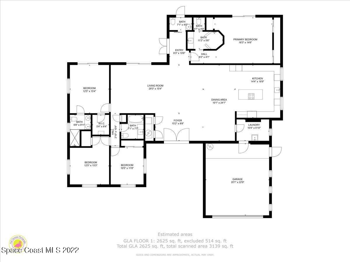 239 Sand Pine Road Indialantic, FL 32903 - Photo 3 of 74 02-all_floors_dimensions_239_sand_pine_r