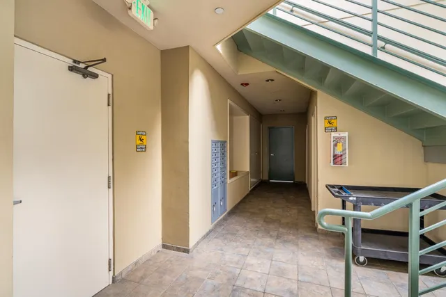 a view of a balcony with city view