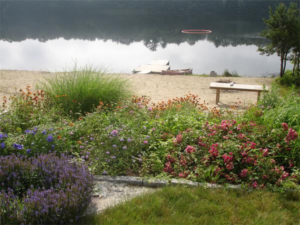 218 Blackmore Pond Road Wareham, MA 02576 - Photo 20 of 29 a view of a lake with a big yard
