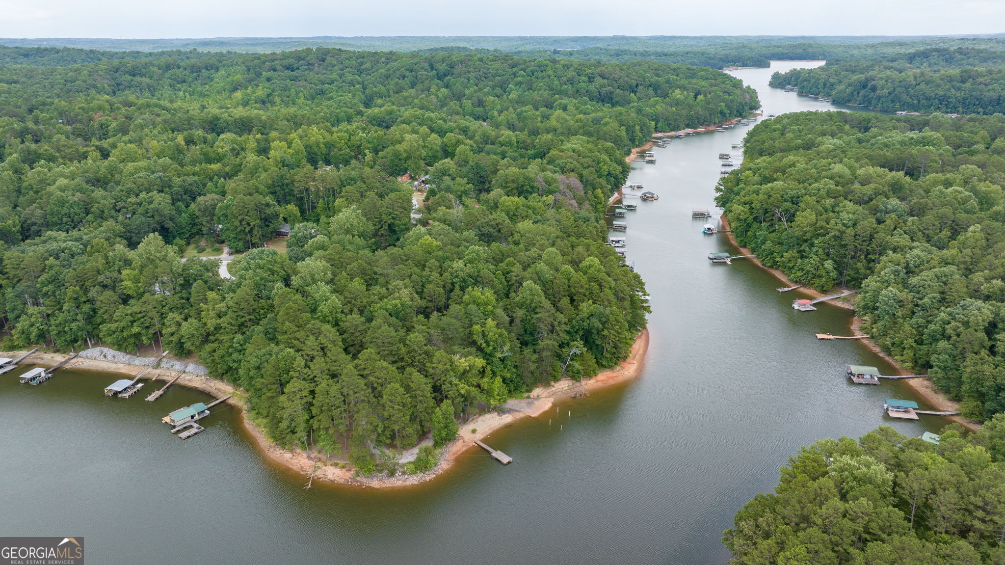 69 Cheyenne Trail Martin, GA 30557 - Photo 54 of 63 an aerial view of a house with a yard and lake view