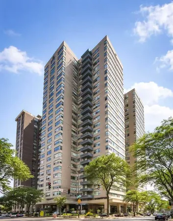 a front view of a building
