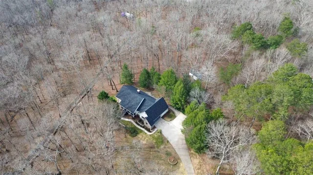 a view of a yard with a tree