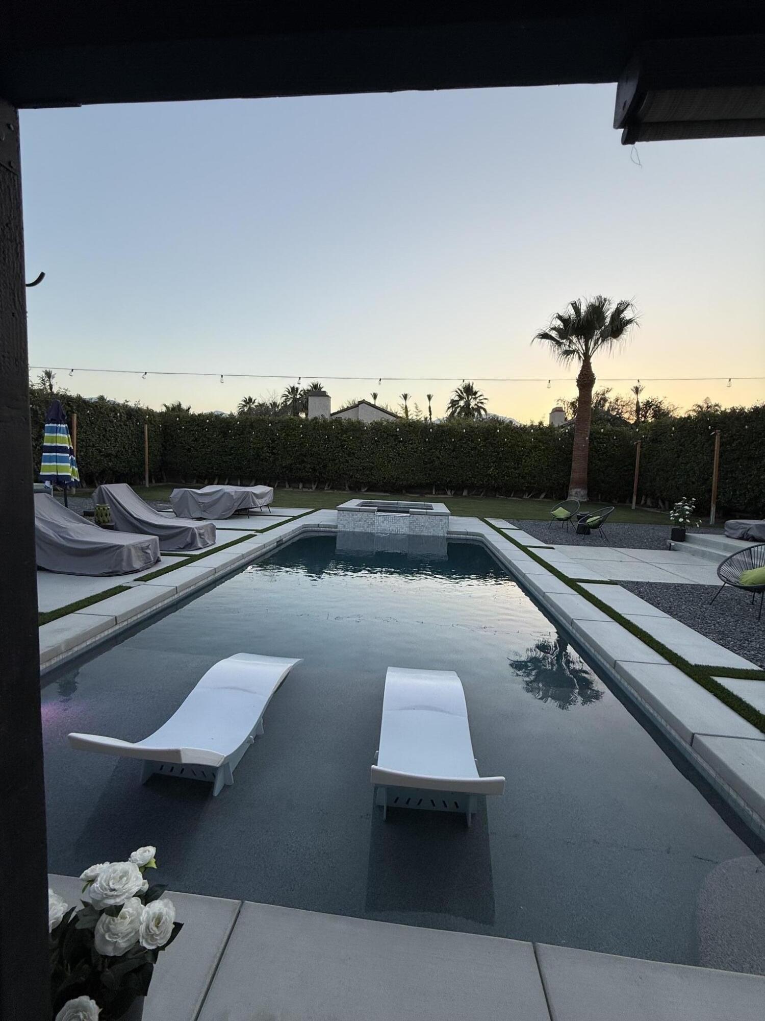 37081 Palmdale Road Rancho Mirage, CA 92270 - Photo 41 of 46 a view of swimming pool with a terrace