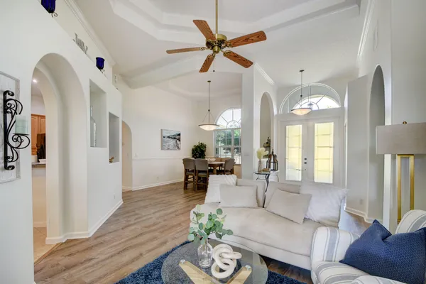 a living room with furniture