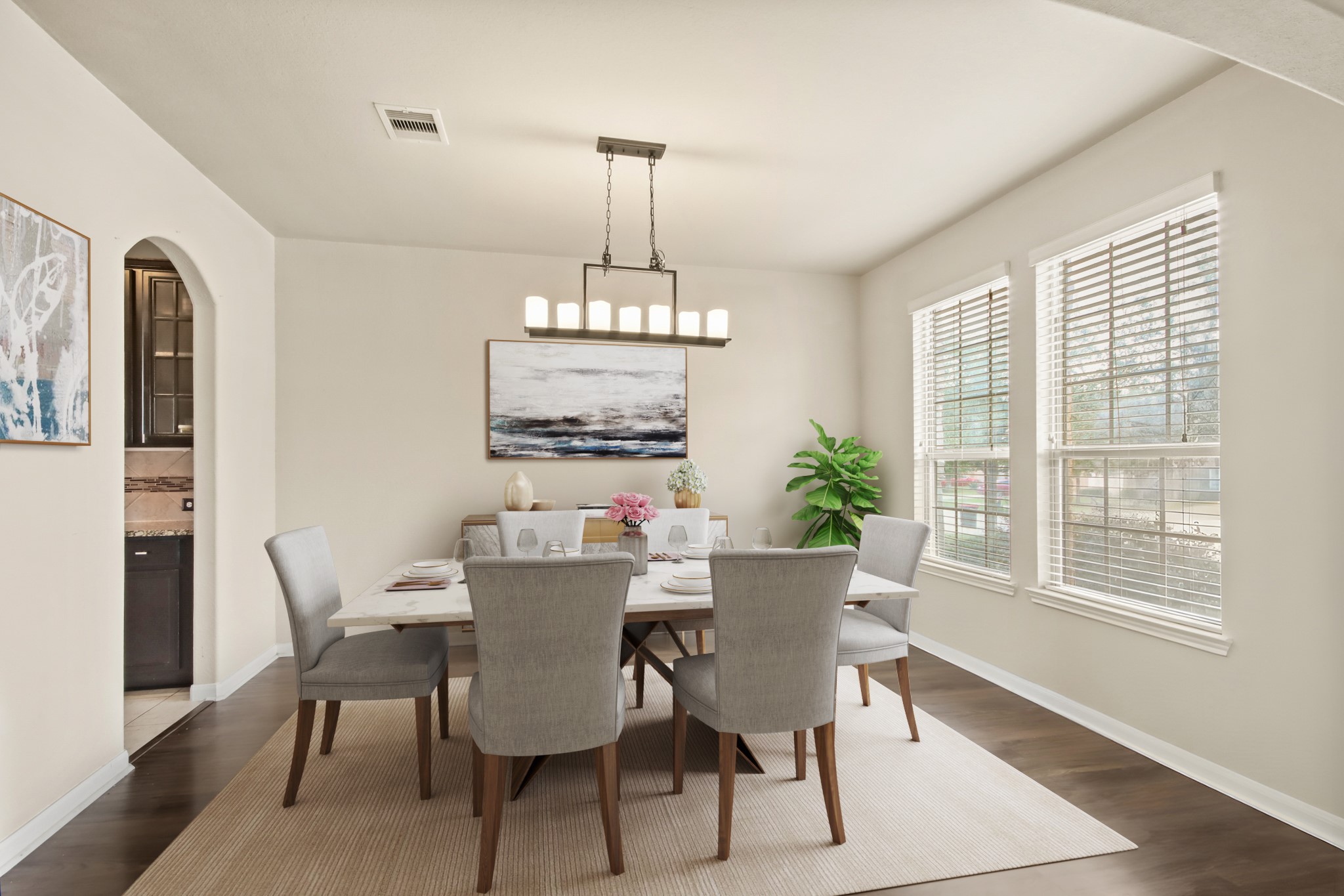 25407 Terrain Park Drive Spring, TX 77373 - Photo 8 of 33 a view of a dining room with furniture window and wooden floor