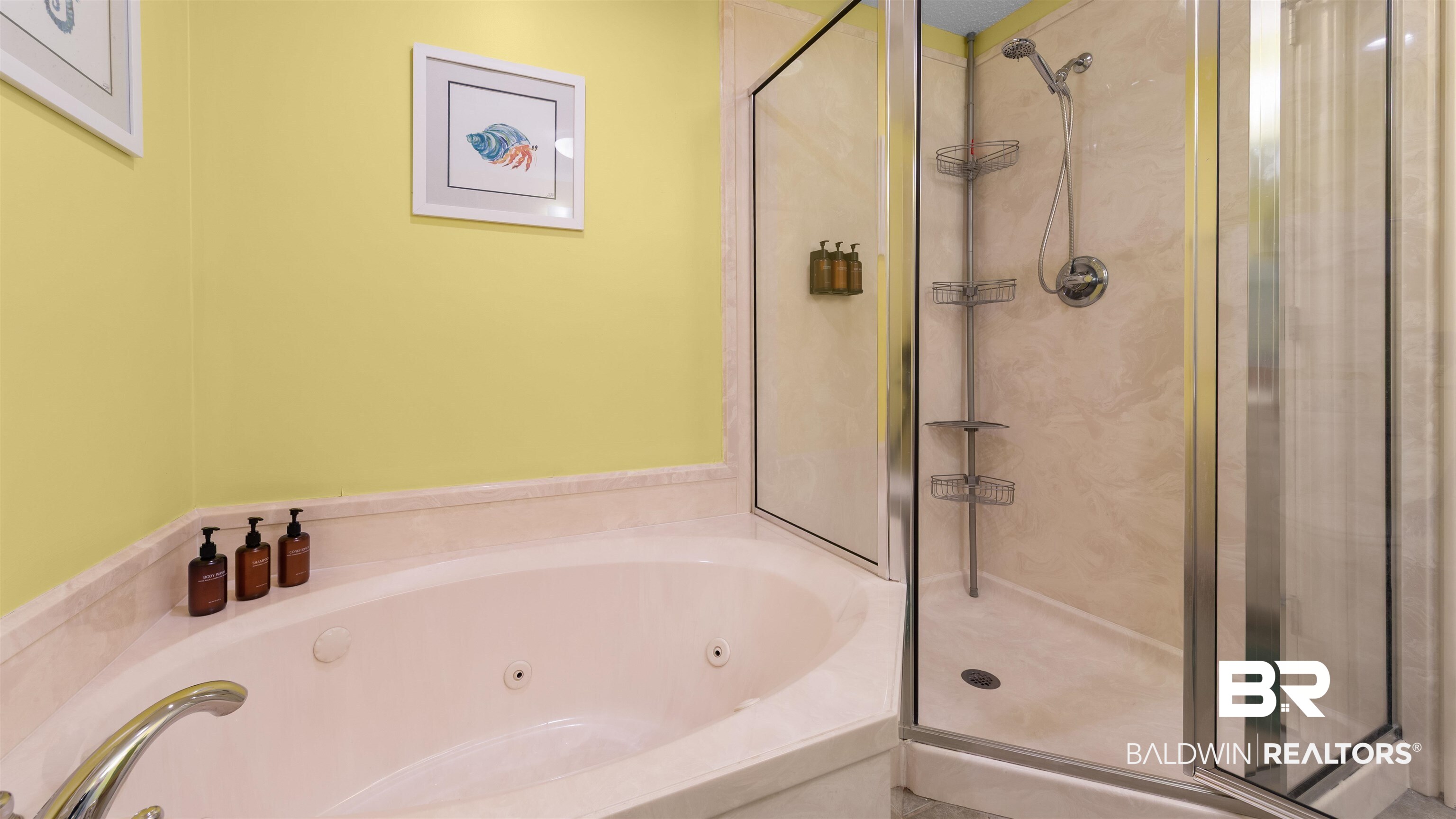 27582 Canal Road, Unit 2207 Orange Beach, AL 36561 - Photo 9 of 25 Full bath with a jetted tub and a stall shower