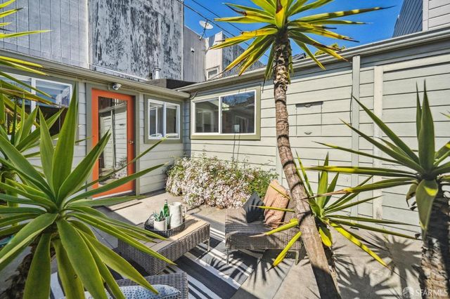 a house with a glass door