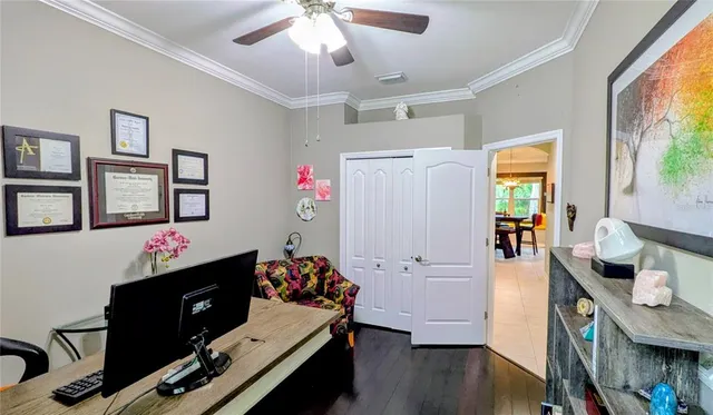 a room with furniture and wooden floor