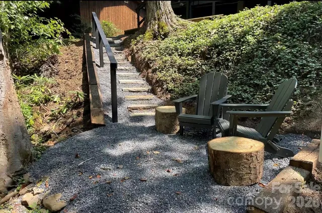 a view of a lake with a yard