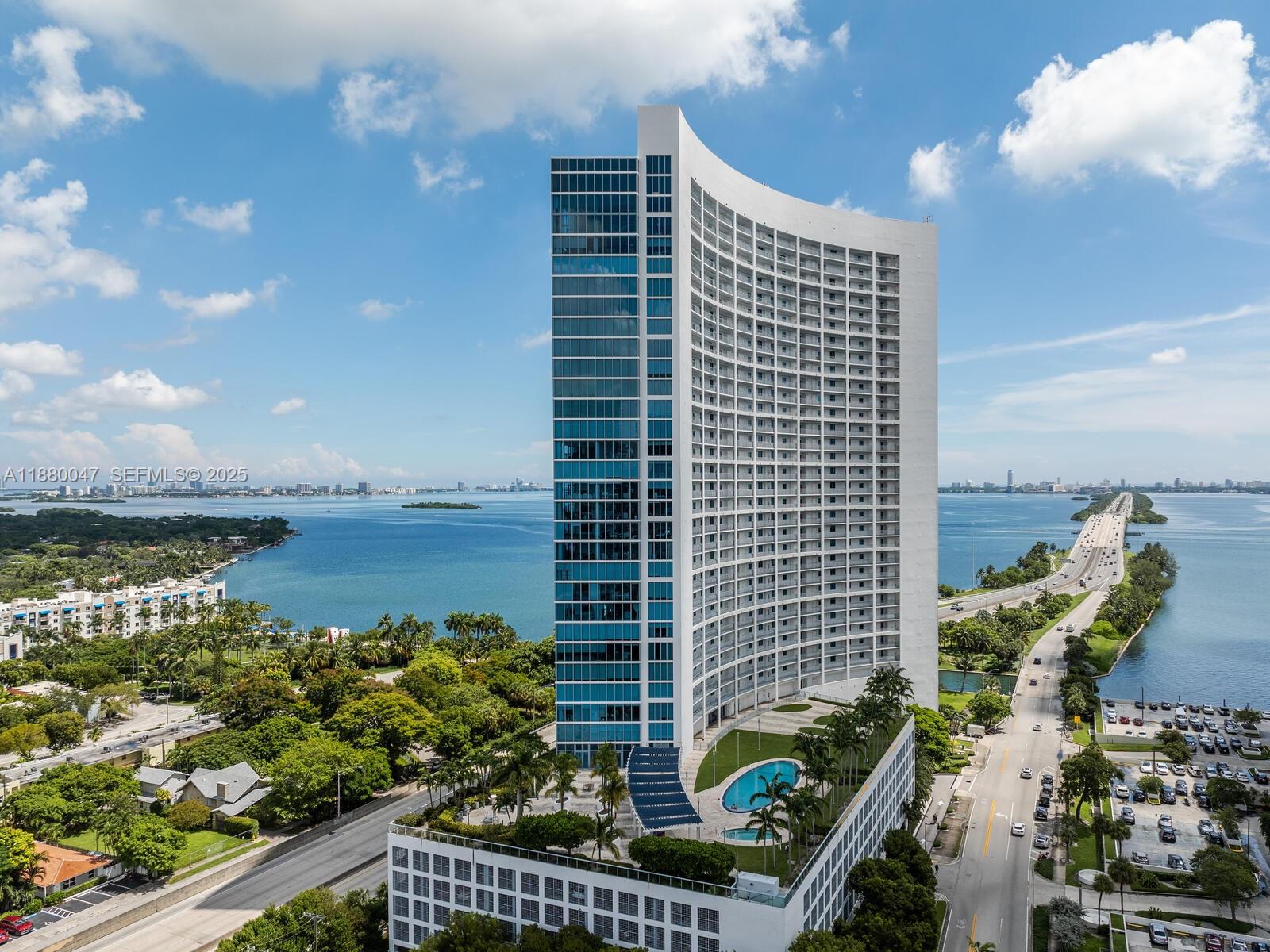 601 Northeast 36th Street, Unit 1304 Miami, FL 33137 - Photo 6 of 40 a view of a balcony with lake view