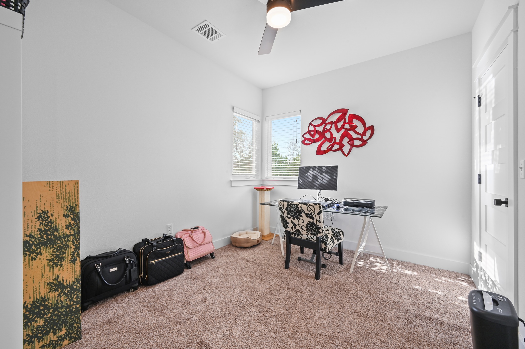 1405 Casey Street, Unit B Austin, TX 78704 - Photo 16 of 28 Office space featuring carpet flooring and ceiling fan