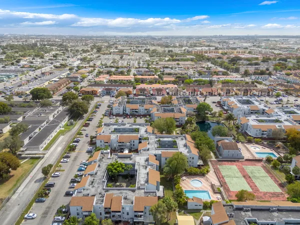 an aerial view of a city