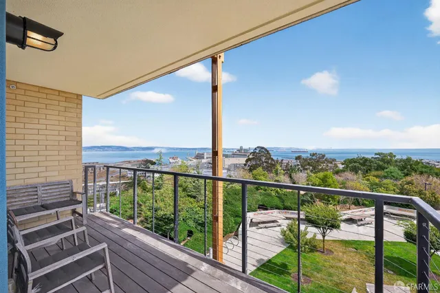 a view of a city from a balcony