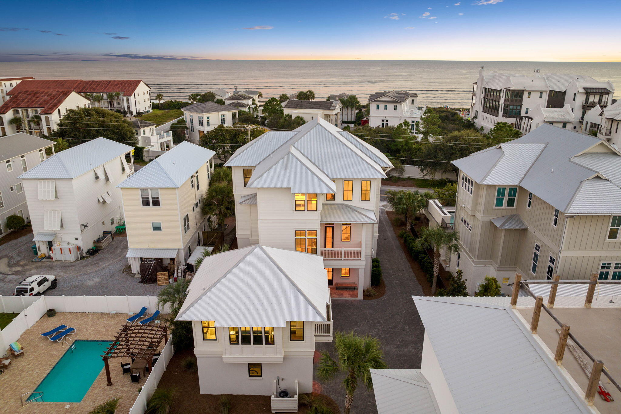 3537 East County Highway 30A Santa Rosa Beach, FL 32459 - Photo 53 of 56 an aerial view of multiple houses with a yard