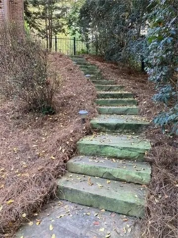 a view of backyard with green space