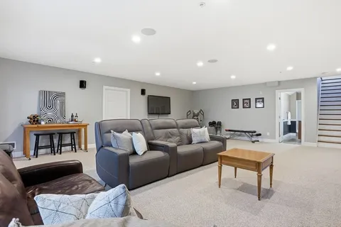 a living room with furniture