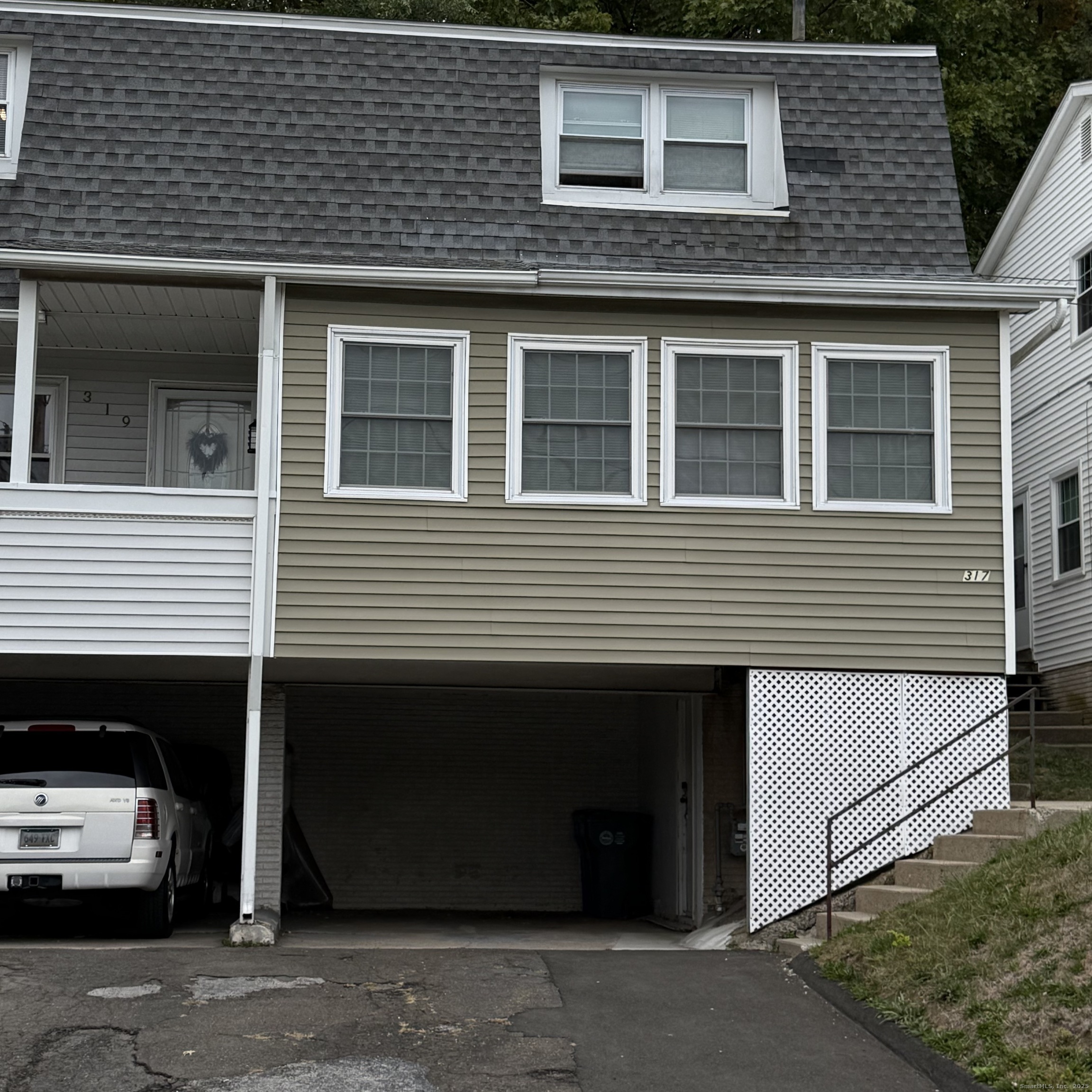 a view of a house with a balcony