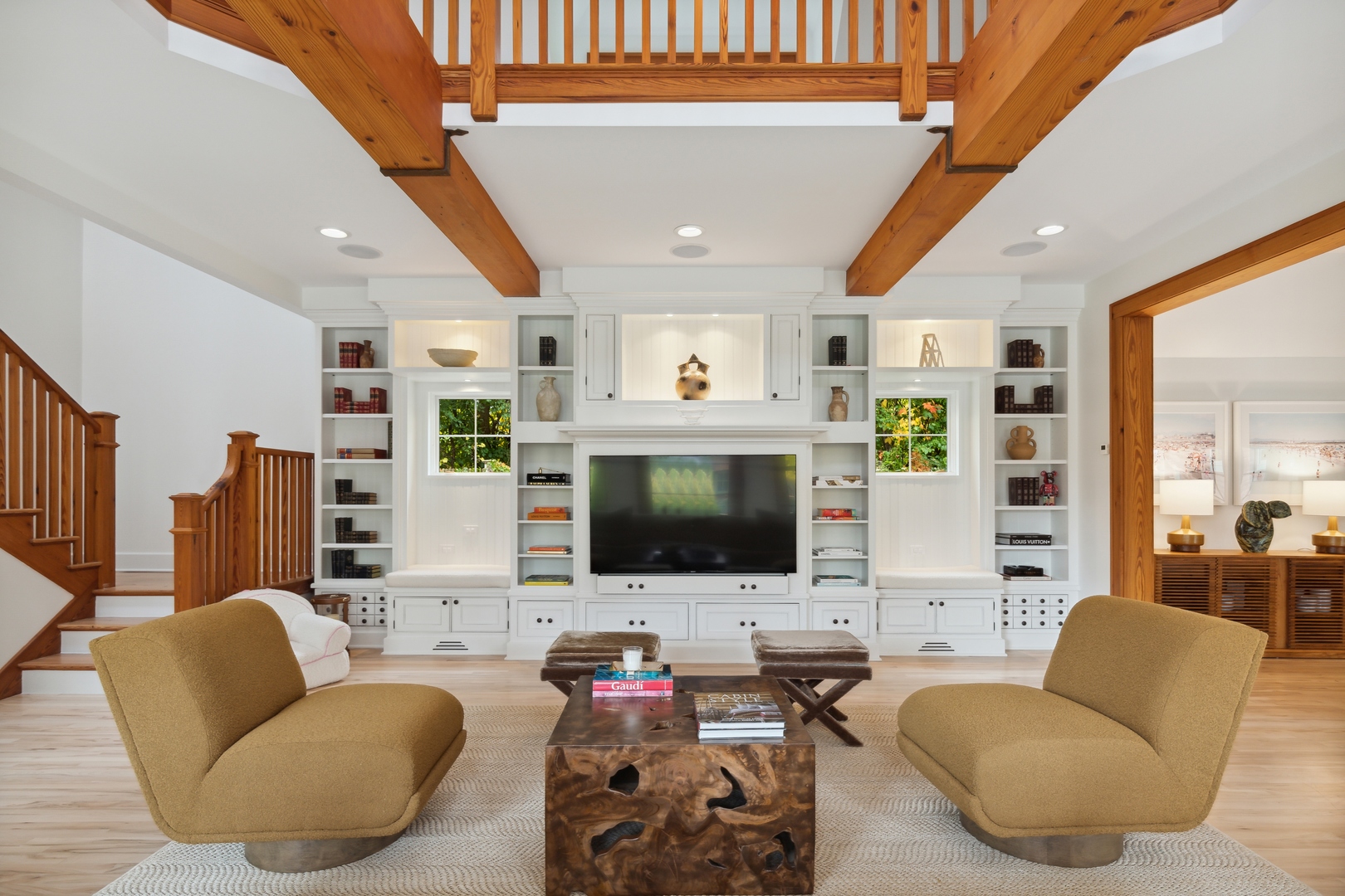 606 Tiverton Road Lake Forest, IL 60045 - Photo 20 of 48 a living room with furniture and a flat screen tv