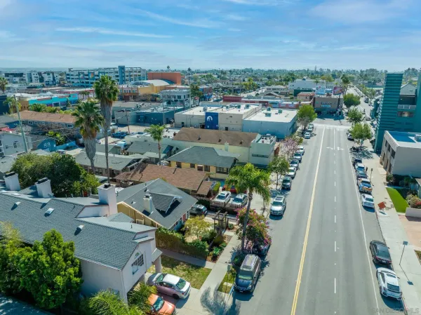 an aerial view of a city
