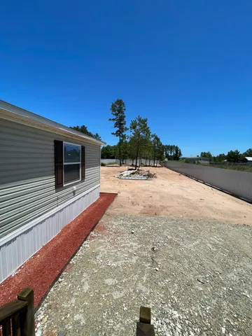 a view of a terrace with a garden