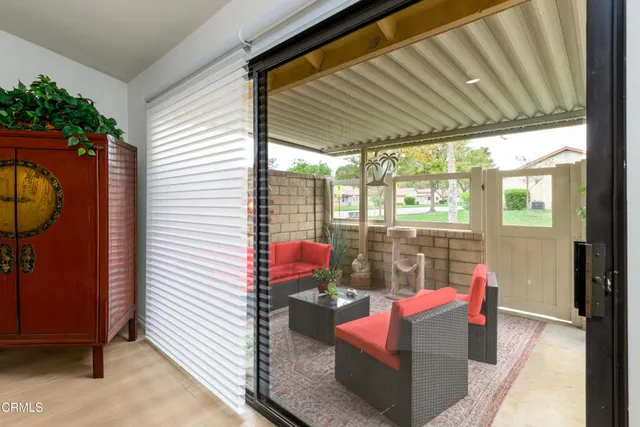 a outdoor living space with patio furniture