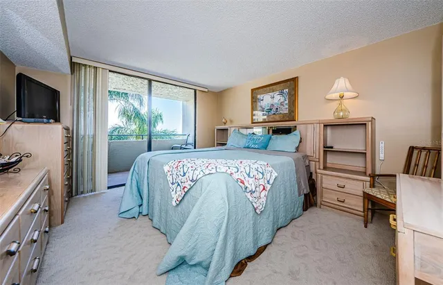 a bedroom with a large bed and a tv