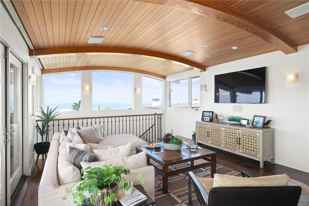 401 27th Street Manhattan Beach, CA 90266 - Photo 28 of 36 a living room with furniture and a flat screen tv