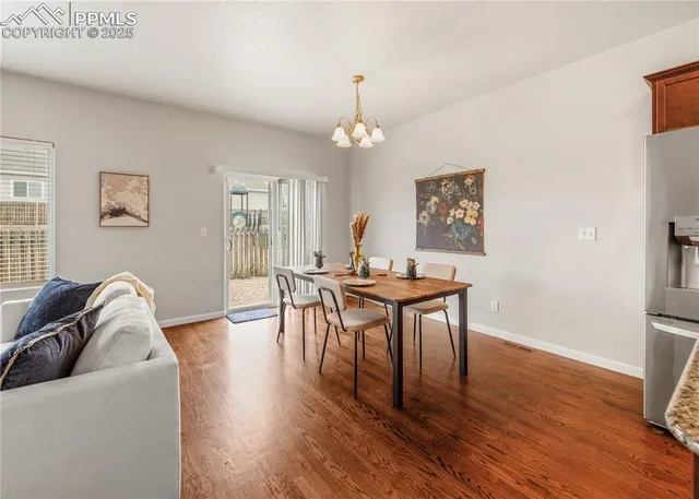 a living room with fireplace furniture and a wooden floor
