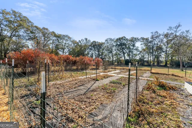 a view of yard with trees