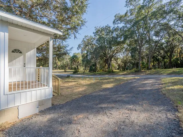 a view of backyard of house