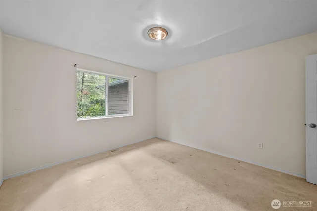 an empty room with a window