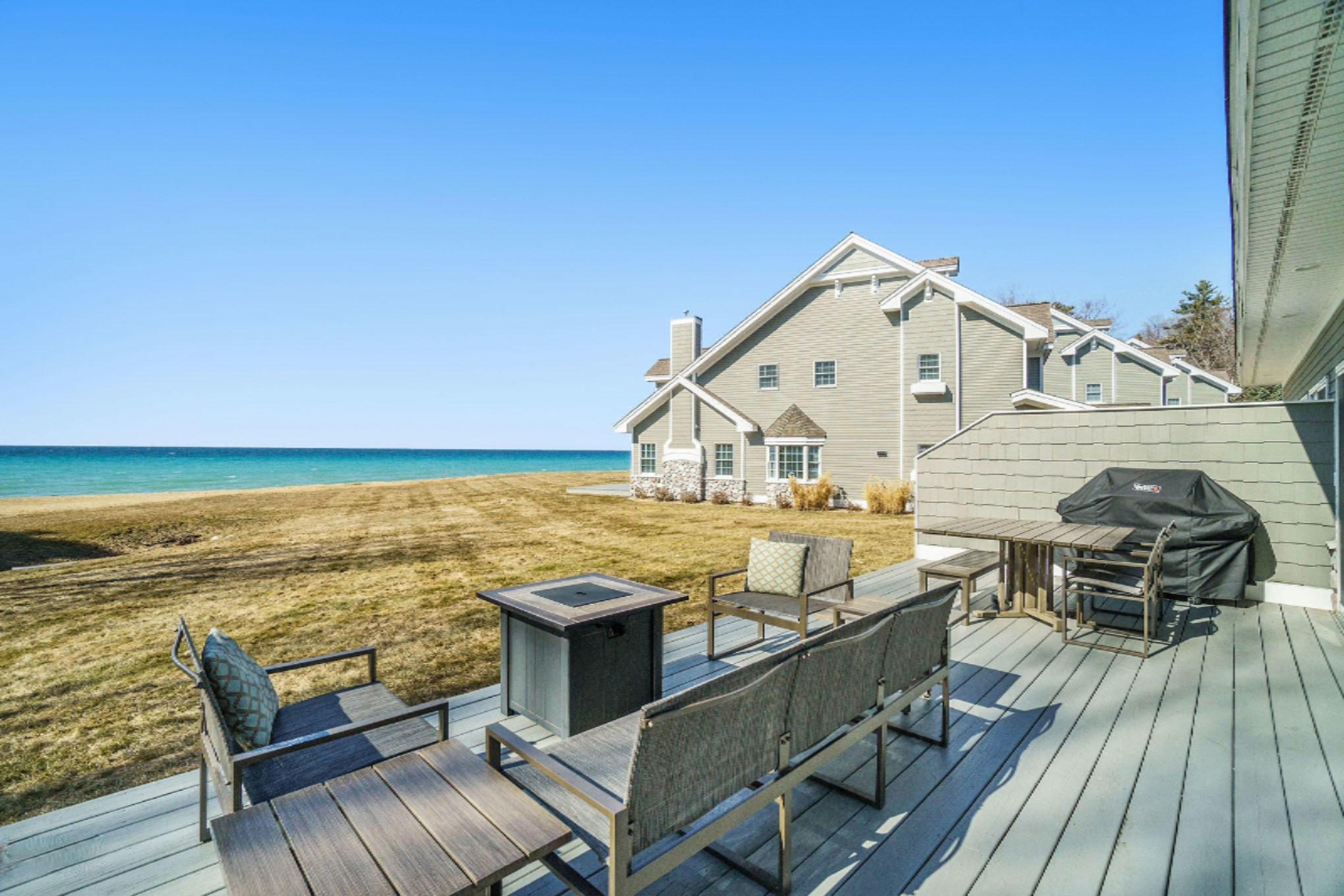 6706 Lakeshore Road Manistee, MI 49660 - Photo 22 of 30 Large Deck includes furniture